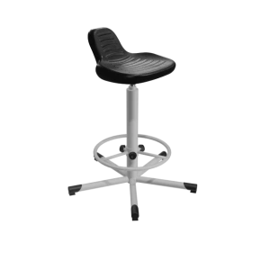 табурет промышленный т09 сиденье прямоугольное со спинкой каркас белый фото