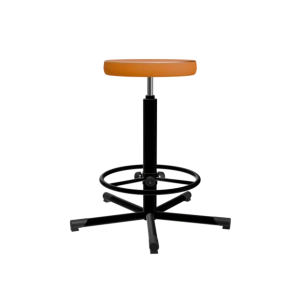 табурет на винтовой опоре оранжевый т02-1 каркас черный фото