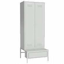 гардеробный шкаф для раздевалок на подставке с ящиком фото артикул 22806