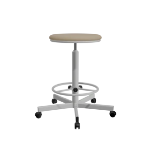 табурет на винтовой опоре кремовый т02/к каркас белый фото